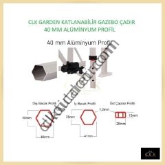 CLK 2x4 mt 40mm Alüminyum Katlanabilir Tente Gazebo Çadır 3 Yan Kapalı 1 Kapılı