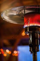 CLK Palmiye Tüplü Soba Gri Dış Mekan Bahçe Mantar Şemsiye Tipi Dekoratif Isıtıcı