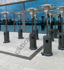 CLK Palmiye Tüplü Soba Gri Dış Mekan Bahçe Mantar Şemsiye Tipi Dekoratif Isıtıcı