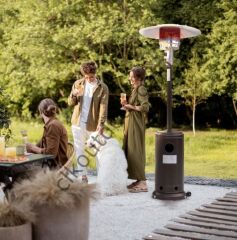 CLK Palmiye Tüplü Soba Kahverengi Dış Mekan Bahçe Isıtıcı